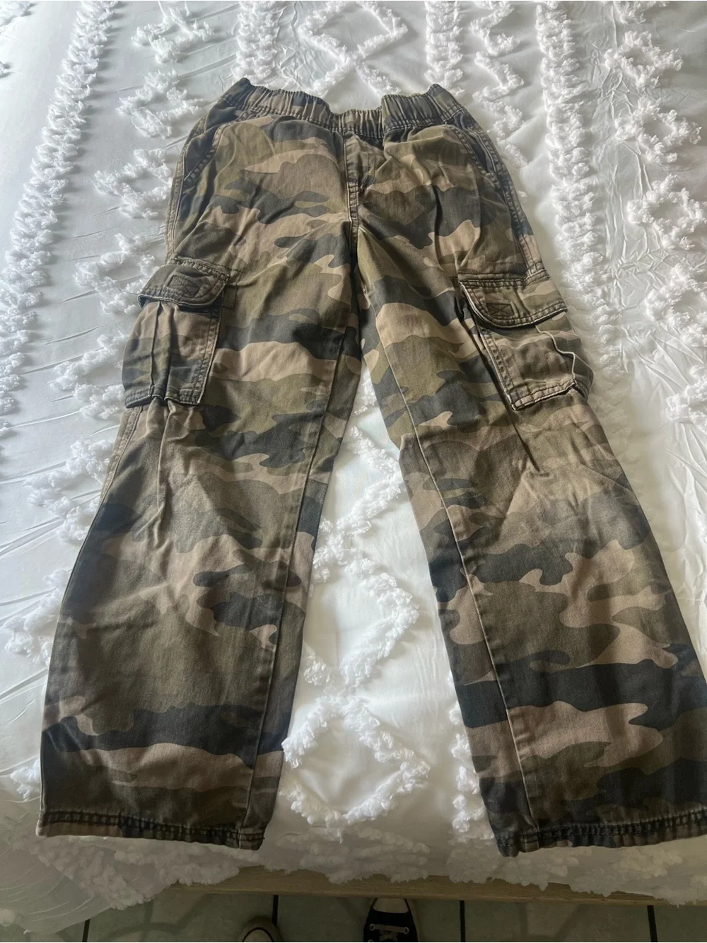 Boys Camouflage Cargo Pants - Olive Camo